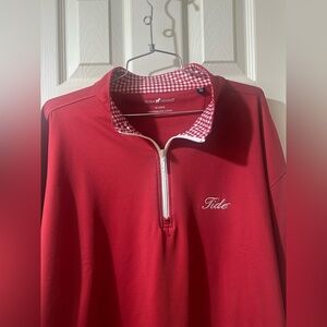 Alabama Crimson Tide Quarter Zip Pullover With Checkered Detail